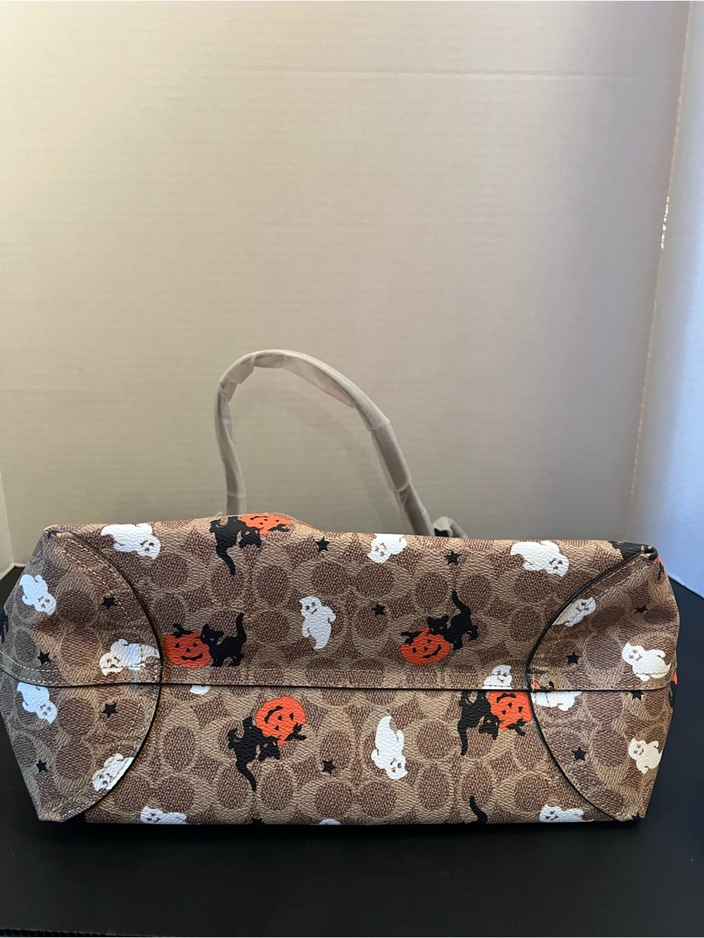 Coach Brown Halloween Print Tote with Orange & Black Accents - Picture 7 of 10